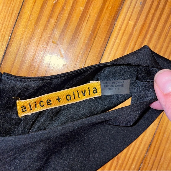 Alice + Olivia KATLYN Waterfall Back Ruffle Dress IN BLACK - Picture 5 of 13